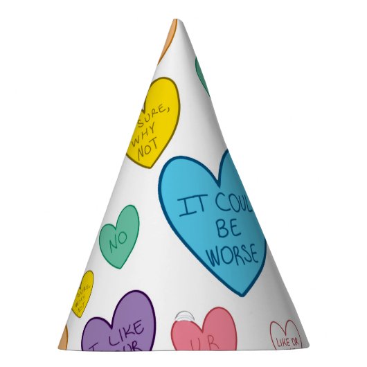 Snoep harten feesthoedjes (Rechts)