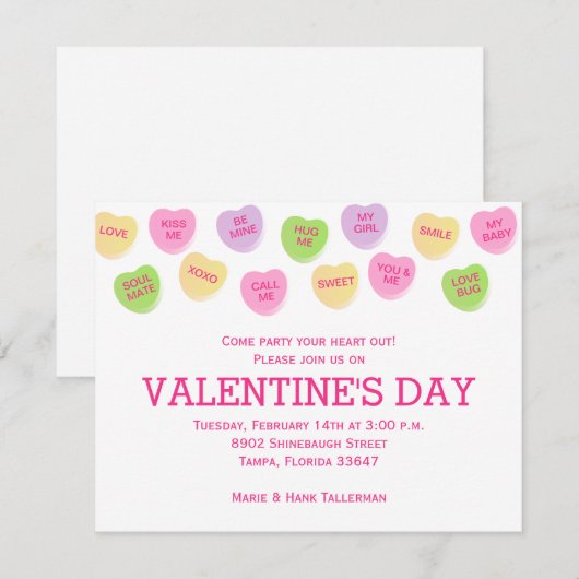 Snoep harten kaart (Voorkant / Achterkant)