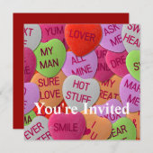 Snoep harten met zoete Gezegden Kaart (Voorkant / Achterkant)