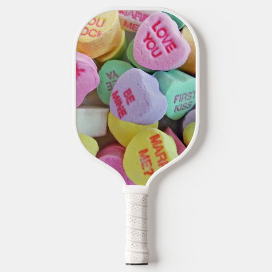 Snoep harten pickleball paddle (Voorkant)