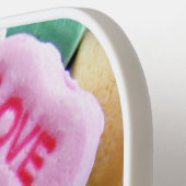 Snoep harten pickleball paddle (Links Detail)