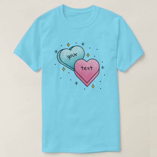 Snoep Harten Tattoo - je eigen Creëer T-shirt (Design voorkant)