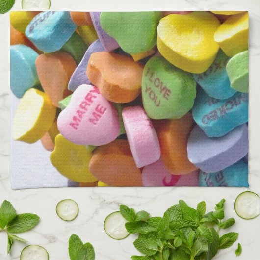 Snoep harten theedoek (Gevouwen)