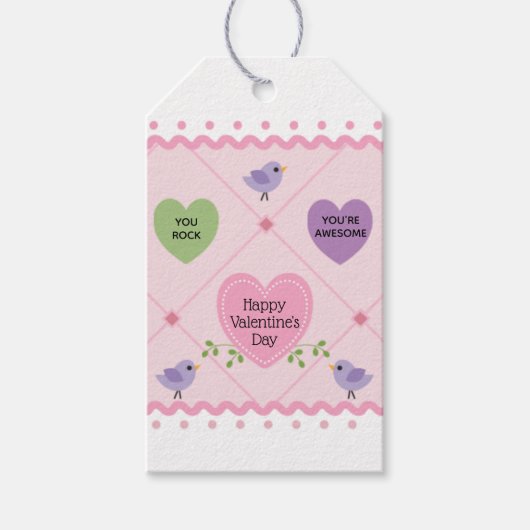 Snoep Harten  Valentijnsdag Cadeaulabel (Voorkant)