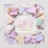 Snoep Harten Valentijnsdag Cocktail Party Kaart (Voorkant / Achterkant)