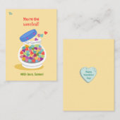 Snoep Harten Valentijnsdag Kaarten - Kinder zoetig Notitiekaartje (Voorkant / Achterkant)