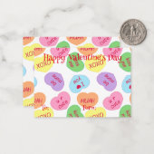 Snoep Harten Valentijnsdag Opmerking Kaart Notitiekaartje (Voorkant / Achterkant in situ)