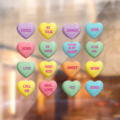 Snoep harten vensterkoeling raamsticker (Vel 2)