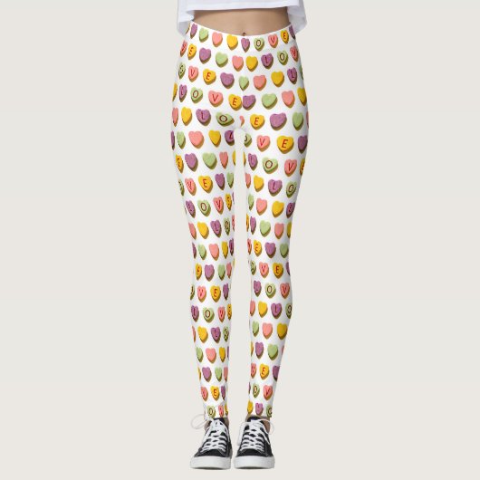 Snoep - hartenliefdespatroon leggings (Voorkant)