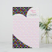 Snoep hartenpapier briefpapier (Staand voorkant)