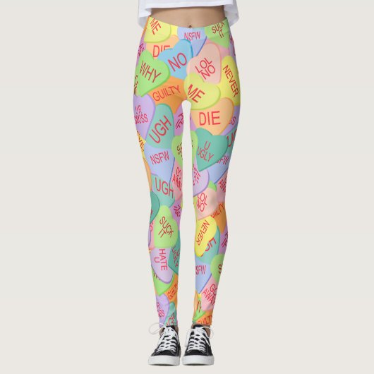 Snoep hartenpatroon - SFW Leggings (Voorkant)