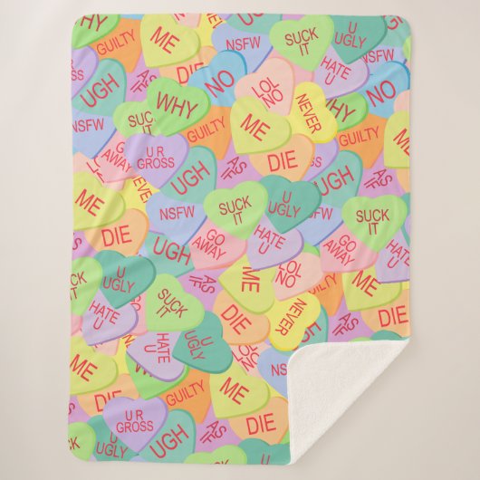 Snoep hartenpatroon - SFW Sherpa Deken (Voorkant)