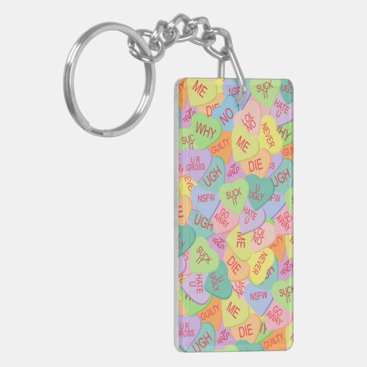 Snoep hartenpatroon - SFW Sleutelhanger (Voorkant Links)