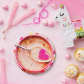 Snoep harthakker, roze kop, saucer papieren bordje (Feest)