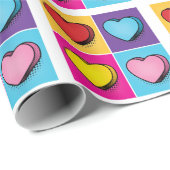 Snoep harthart Pop Art Valentijnsdag Cadeaupapier (Rol Hoek)