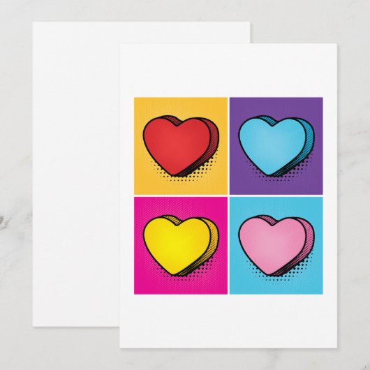 Snoep harthart Pop Art Valentijnsdag Feestdagenkaart (Voorkant / Achterkant)
