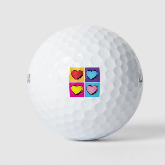 Snoep harthart Pop Art Valentijnsdag Golfballen (Voorkant)