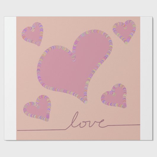 Snoep hartjes  cadeaupapier (Vlak)