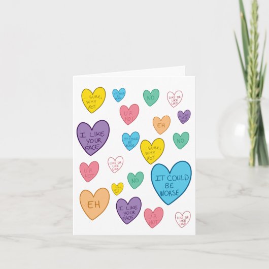 Snoep Hartjes Feestdagen Kaart (Voorkant)