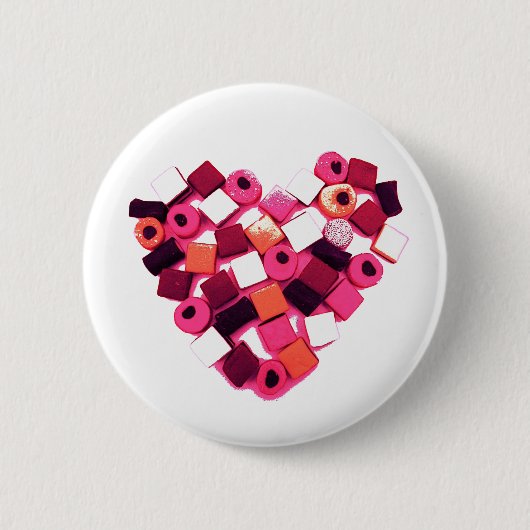 snoep hartspeld knop ronde button 5,7 cm (Voorkant)