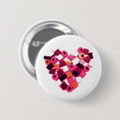 snoep hartspeld knop ronde button 5,7 cm (Voorkant /achterkant)