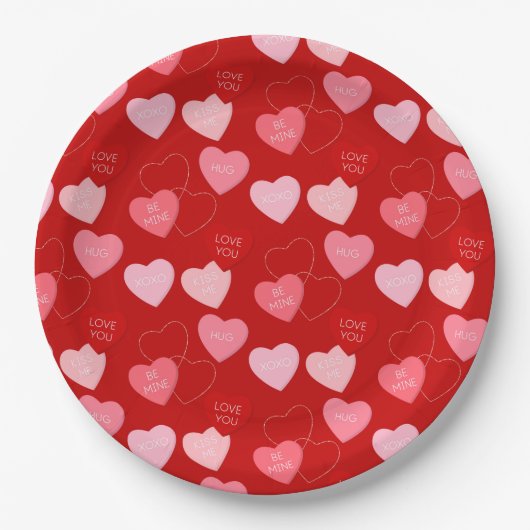 Snoep Heart Cascade Papieren Bordje (Voorkant)