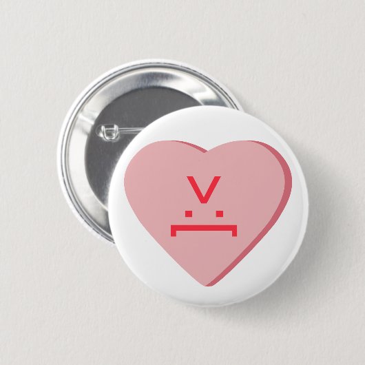 Snoep Heart - Devil Face Ronde Button 5,7 Cm (Voorkant /achterkant)