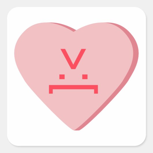 Snoep Heart - Devil Face Vierkante Sticker (Voorkant)