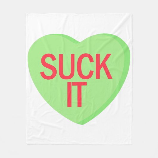 Snoep Heart - SUCK IT Fleece Deken (Voorkant)