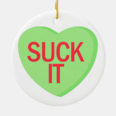 Snoep Heart - SUCK IT Keramisch Ornament (Achterkant)
