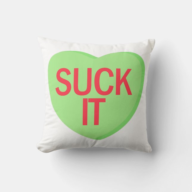 Snoep Heart - SUCK IT Kussen (Voorkant)