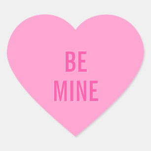 SNOEP HEART Valentijn "Be Mine Pink" Hart Sticker