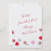 Snoep Hearts Romance Love Verse Feestdagenkaart (Achterkant)