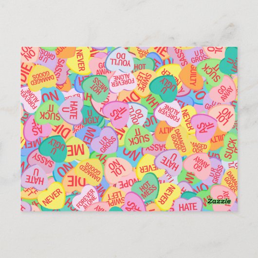 Snoep Hearts V. 2.0 Briefkaart (Achterkant)