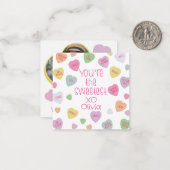 Snoep Hearts Valentijn's Day Kaart Classroom Foto Notitiekaartje (Voorkant / Achterkant in situ)