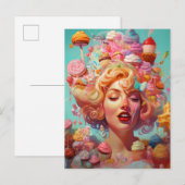 Snoep Ice Cream Girl Surreal Fantasy Art Briefkaart (Voorkant / Achterkant)