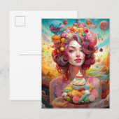 Snoep Ice Cream Girl Surreal Fantasy Art Briefkaart (Voorkant / Achterkant)