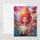 Snoep Ice Cream Girl Surreal Fantasy Art Briefkaart (Voorkant / Achterkant)