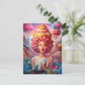 Snoep Ice Cream Girl Surreal Fantasy Art Briefkaart (Staand voorkant)
