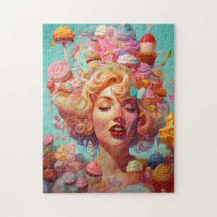 Snoep Ice Cream Girl Surreal Fantasy Art Legpuzzel