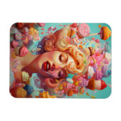 Snoep Ice Cream Girl Surreal Fantasy Art Magneet (Horizontaal)