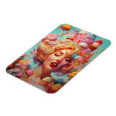Snoep Ice Cream Girl Surreal Fantasy Art Magneet (Linkerzijde)