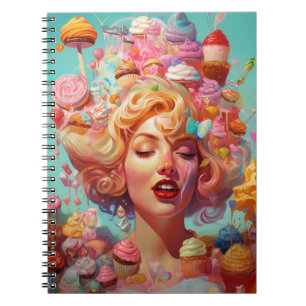 Snoep Ice Cream Girl Surreal Fantasy Art Notitieboek
