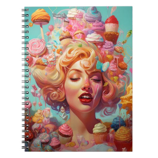 Snoep Ice Cream Girl Surreal Fantasy Art Notitieboek (Voorkant)