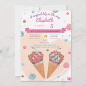 Snoep Ice Creams Birthday Uitnodiging (Voorkant)