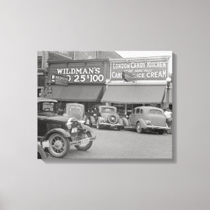 Snoep & Ijs Winkel, 1938 Canvas Afdruk