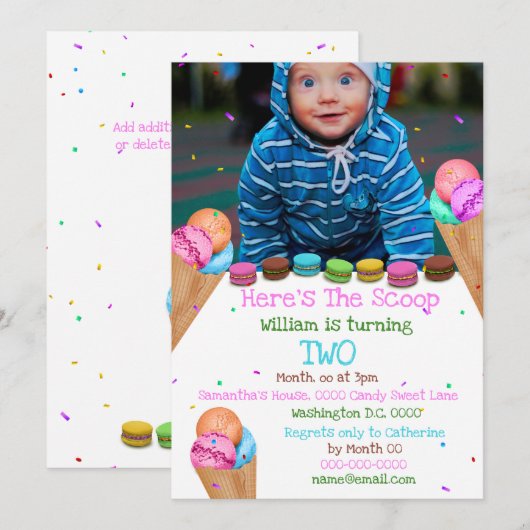 Snoep ijsfoto ELKE LEEFTIJD verjaardagsfeestje Kaart (Voorkant / Achterkant)