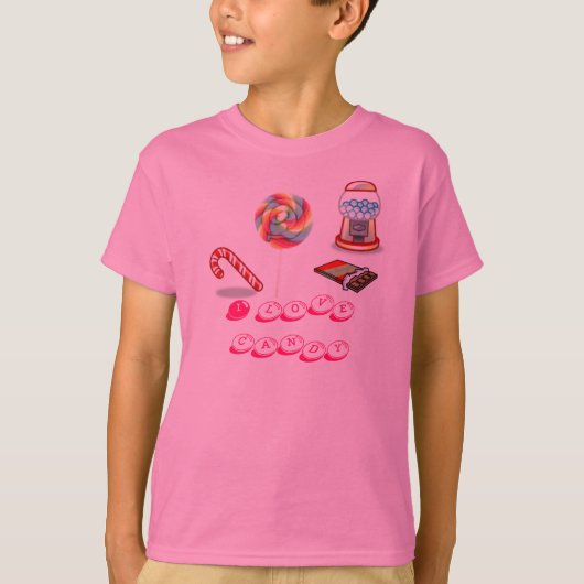 snoep, ik hou van snoep t-shirt (Voorkant)