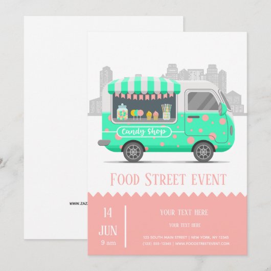 Snoep in de levensmiddelenstraat kaart (Voorkant / Achterkant)