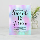 Snoep Ink Liquid Marble Pink Sweet 16 Uitnodiging (Staand voorkant)